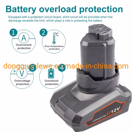 Fabricante atacadista de bateria recarregável de lítio 12V 4000mAh L1240 para substituição de ferramentas de furadeira sem fio Aeg Rigdig